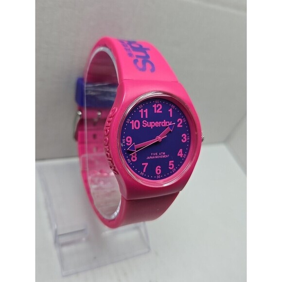 Superdry Pink Urban Silicone Quartz Watch Purple Dial New Battery 5 ATM 38mm Fun main image 5